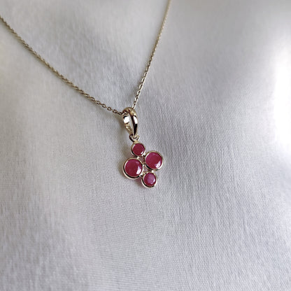 Natural Ruby Pendant, 14K Solid Gold Ruby Pendant, Dainty Ruby Bezel Set Pendant, July Birthstone Pendant, Natural Ruby Jewelry