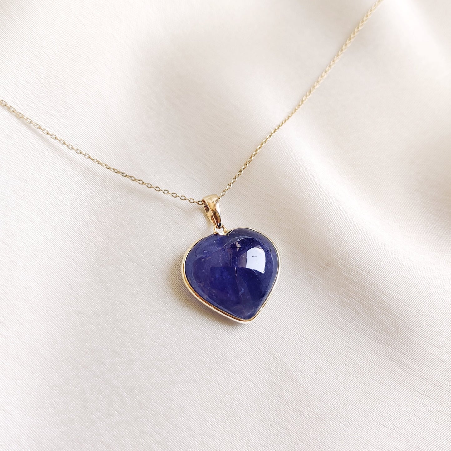 Natural Tanzanite Heart Pendant, 14K Solid Yellow Gold Tanzanite Pendant, December Birthstone Pendnat, Heart Shape Pendant, Christmas Gift