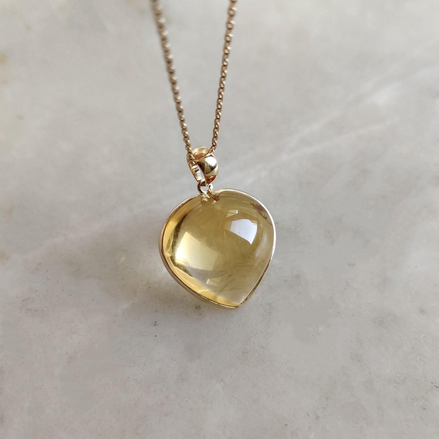 Natural Citrine Heart Pendant, 14K Solid Yellow Gold Citrine Pendant, November Birthstone Pendant, Gemstone Heart Pendant, Citrine Jewelry