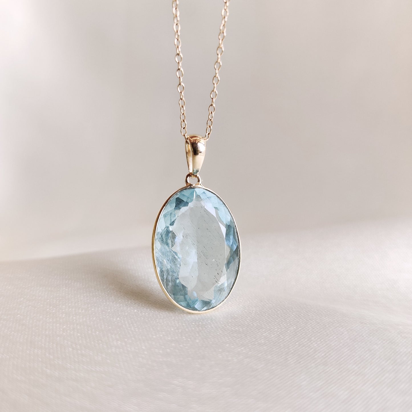 Natural Aquamarine Pendant, 14K Solid Yellow Gold Aquamarine Pendant, March Birthstone Pendant, Aquamarine Bezel Pendant, Christmas Gift