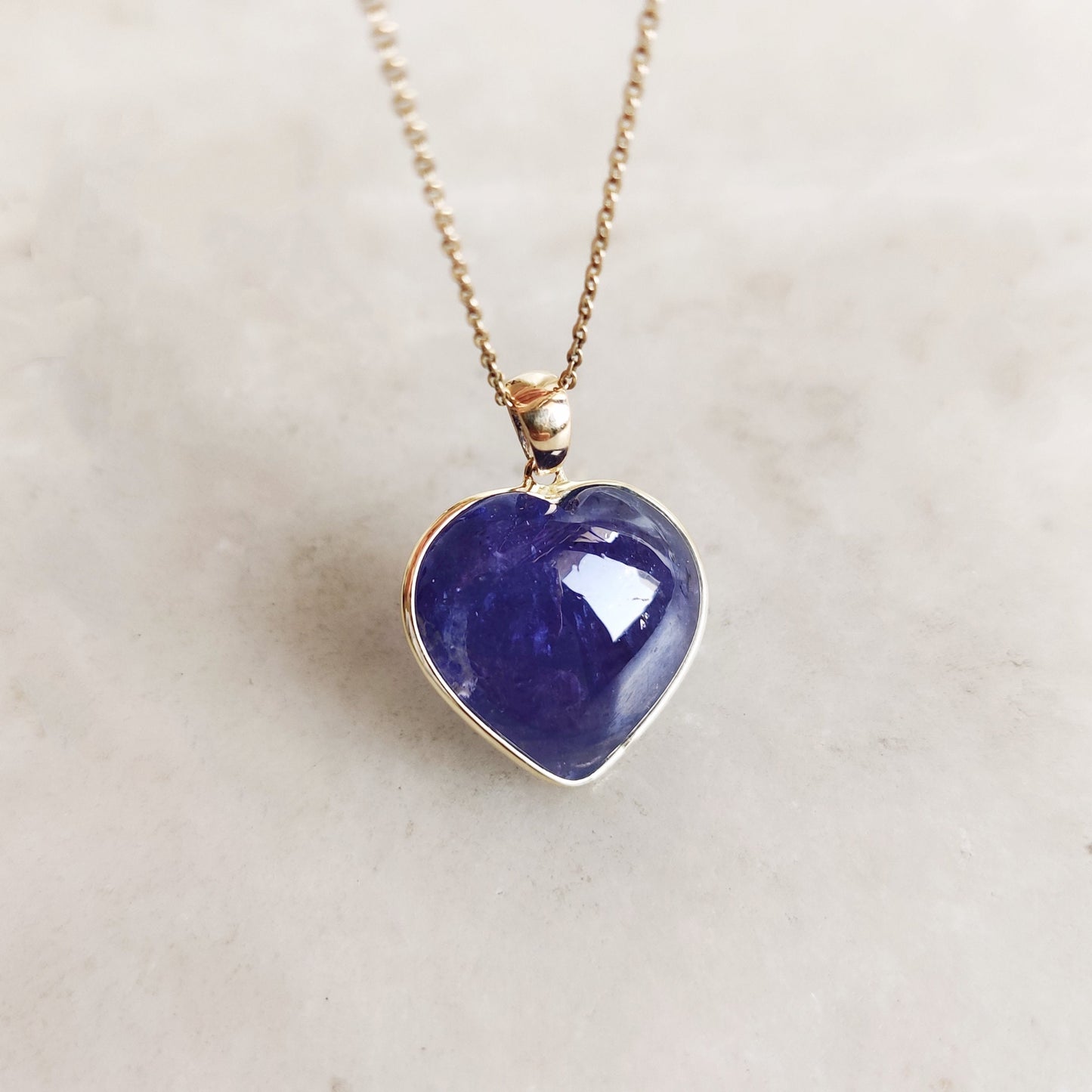 Natural Tanzanite Heart Pendant, 14K Solid Yellow Gold Tanzanite Pendant, December Birthstone Pendnat, Heart Shape Pendant, Christmas Gift