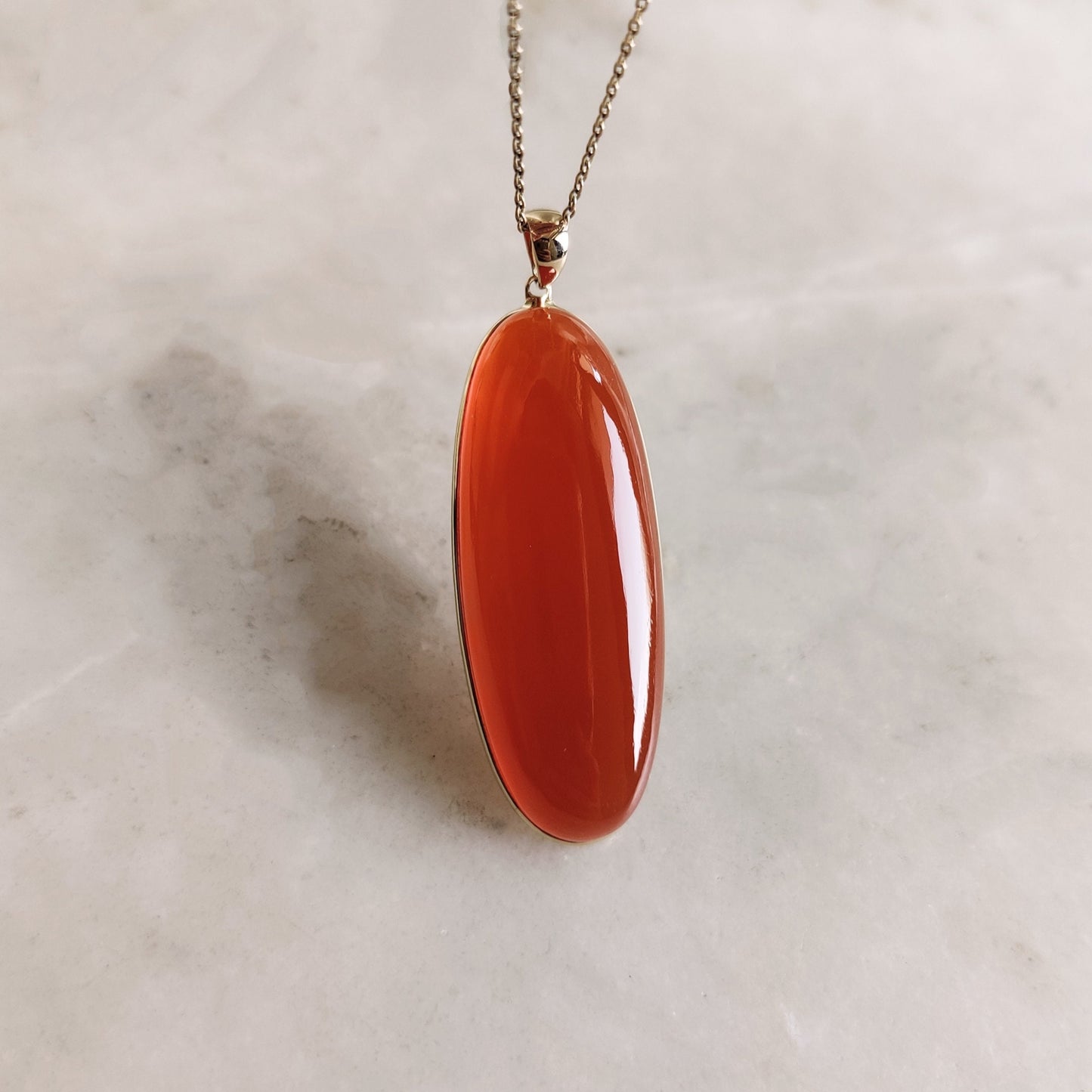 Natural Red Onyx Pendant, 14K Solid Yellow Gold Onyx Pendant, December Birthstone Pendant, Christmas Present