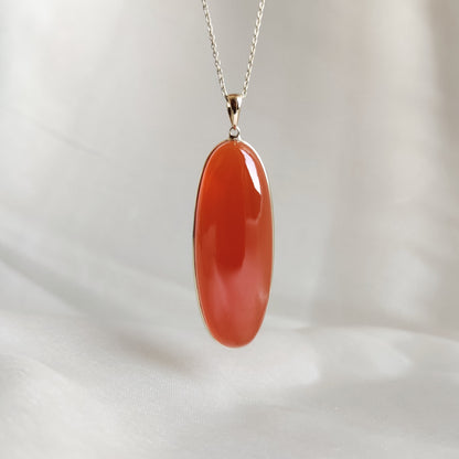 Natural Red Onyx Pendant, 14K Solid Yellow Gold Onyx Pendant, December Birthstone Pendant, Christmas Present