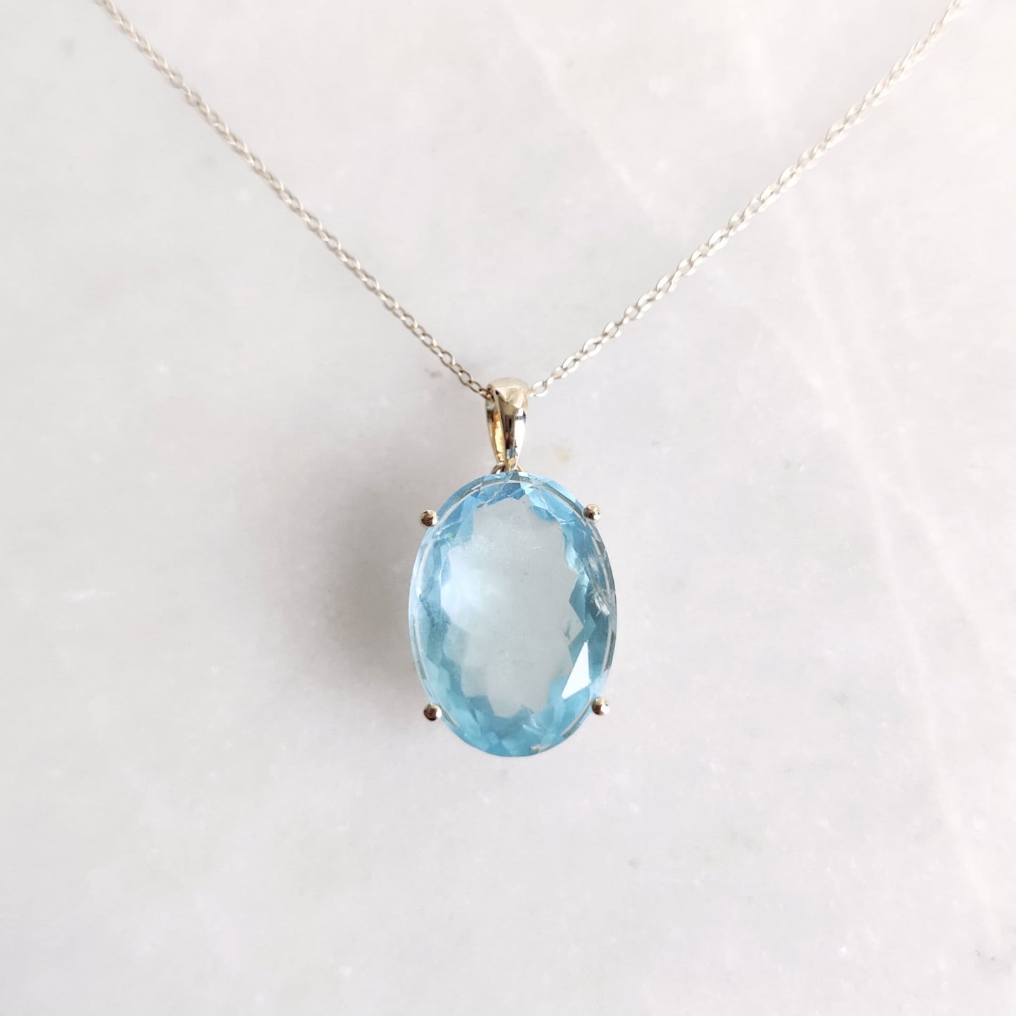 Natural Aquamarine Pendant, 14K Solid Gold Aquamarine Pendant, March Birthstone Pendant, Birthday Present, Natural Aquamarine Jewelry