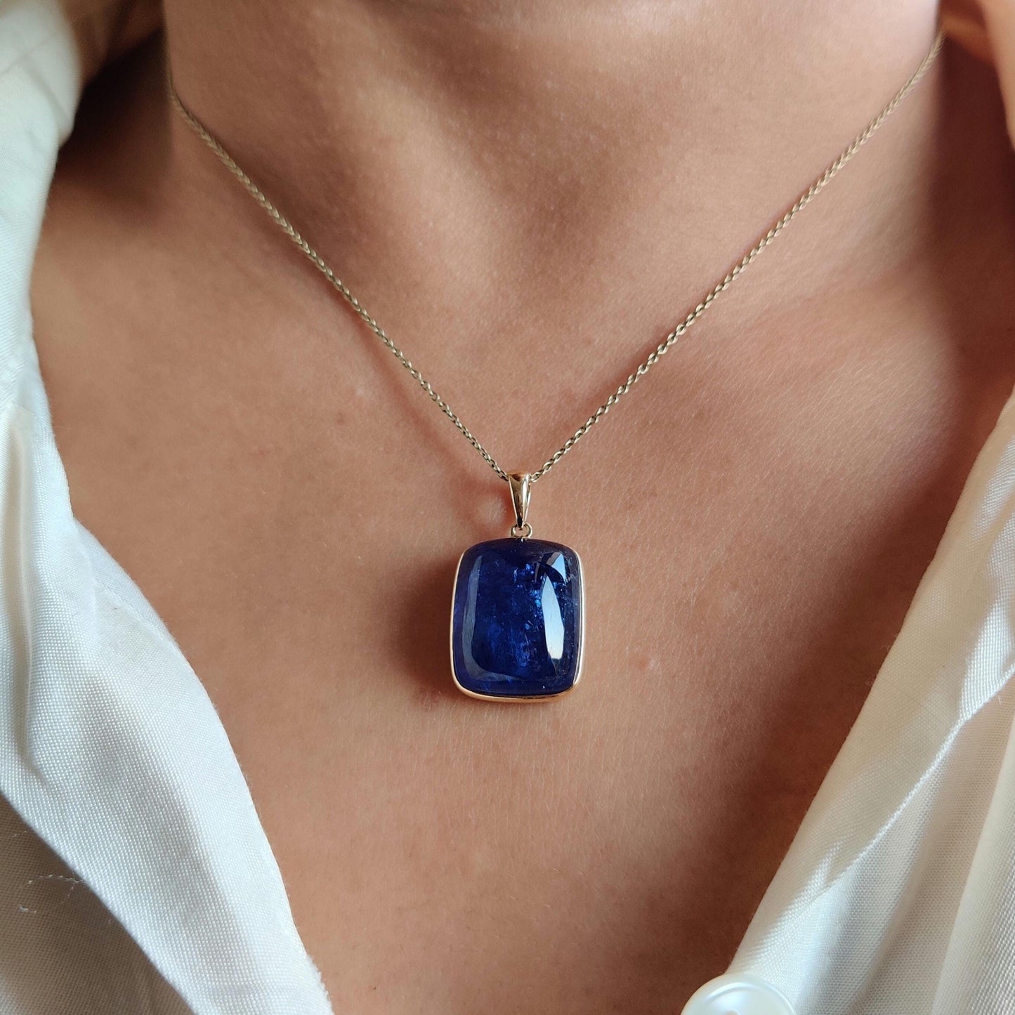 Natural Tanzanite Pendant, 14K Solid Yellow Gold Tanzanite Pendant, Tanzanite Jewelry, December Birthstone Pendant, Christmas Present