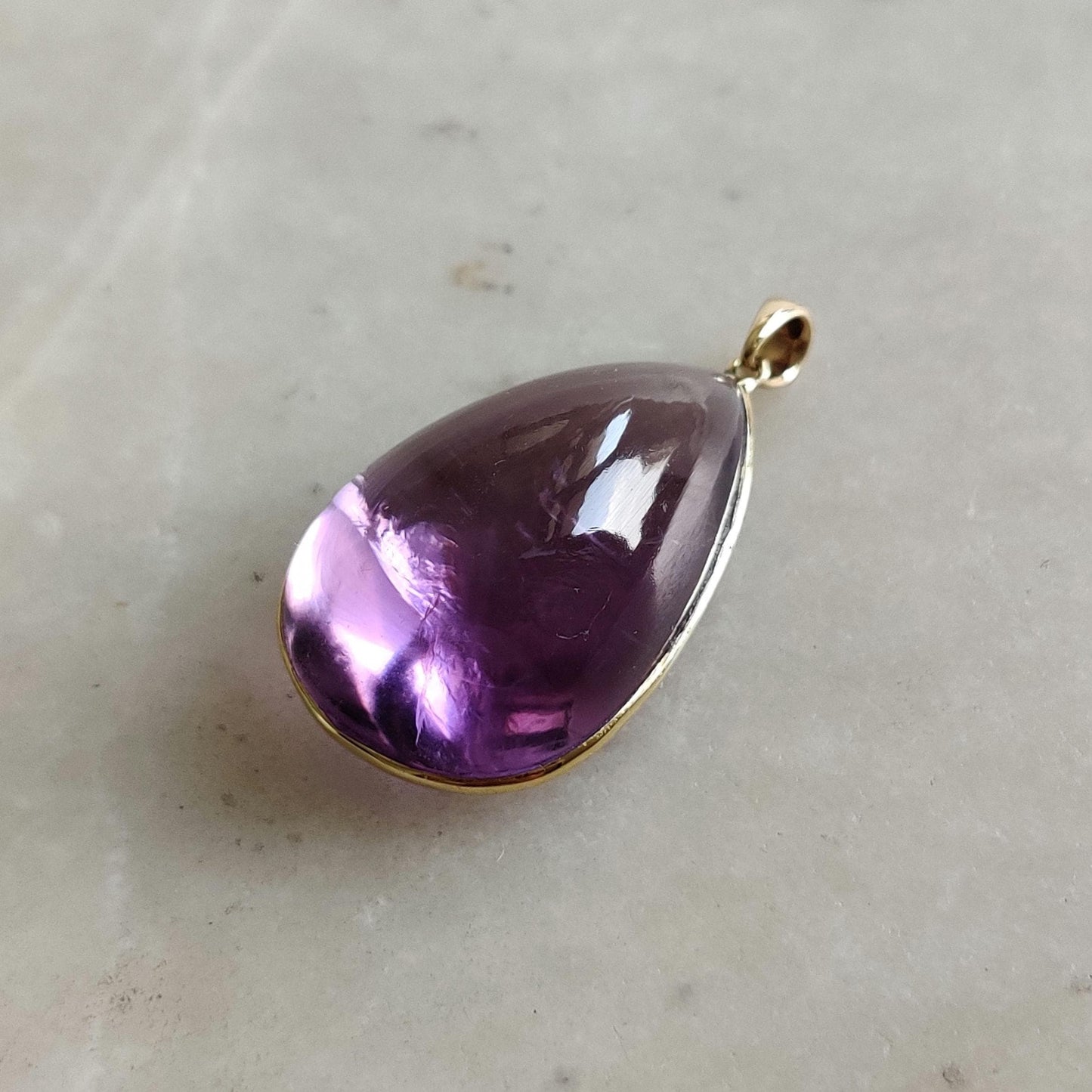 Natural Purple Amethyst Pendant, 14K Solid Gold Amethyst Pendant, February Birthstone Pendant, Christmas Present