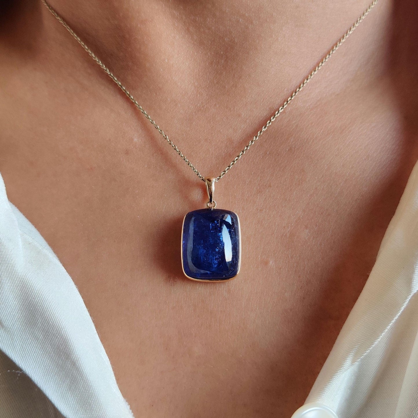 Natural Tanzanite Pendant, 14K Solid Yellow Gold Tanzanite Pendant, Tanzanite Jewelry, December Birthstone Pendant, Christmas Present