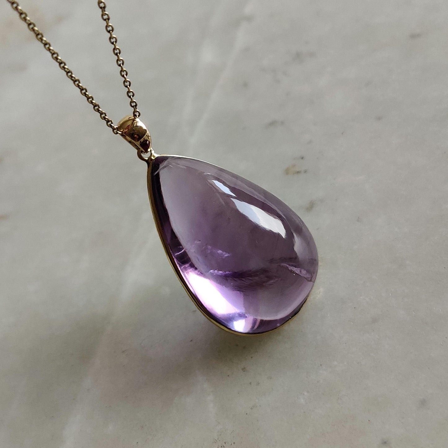 Natural Purple Amethyst Pendant, 14K Solid Gold Amethyst Pendant, February Birthstone Pendant, Christmas Present