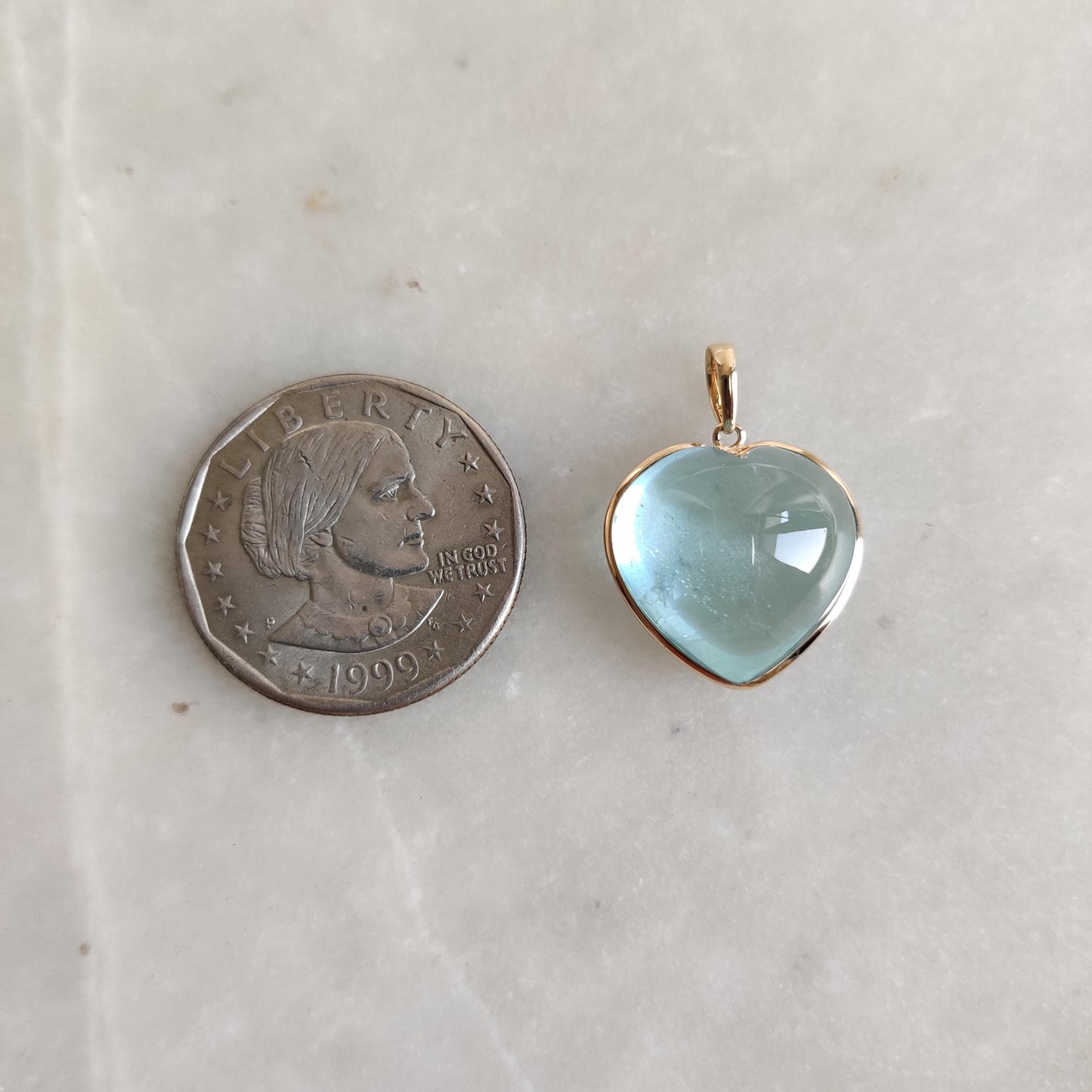 Natural Aquamarine Heart Pendant, 14K Solid Yellow Gold Aquamarine Pendant, Heart Shape Pendant, March Birthstone Pendant, Christmas Present