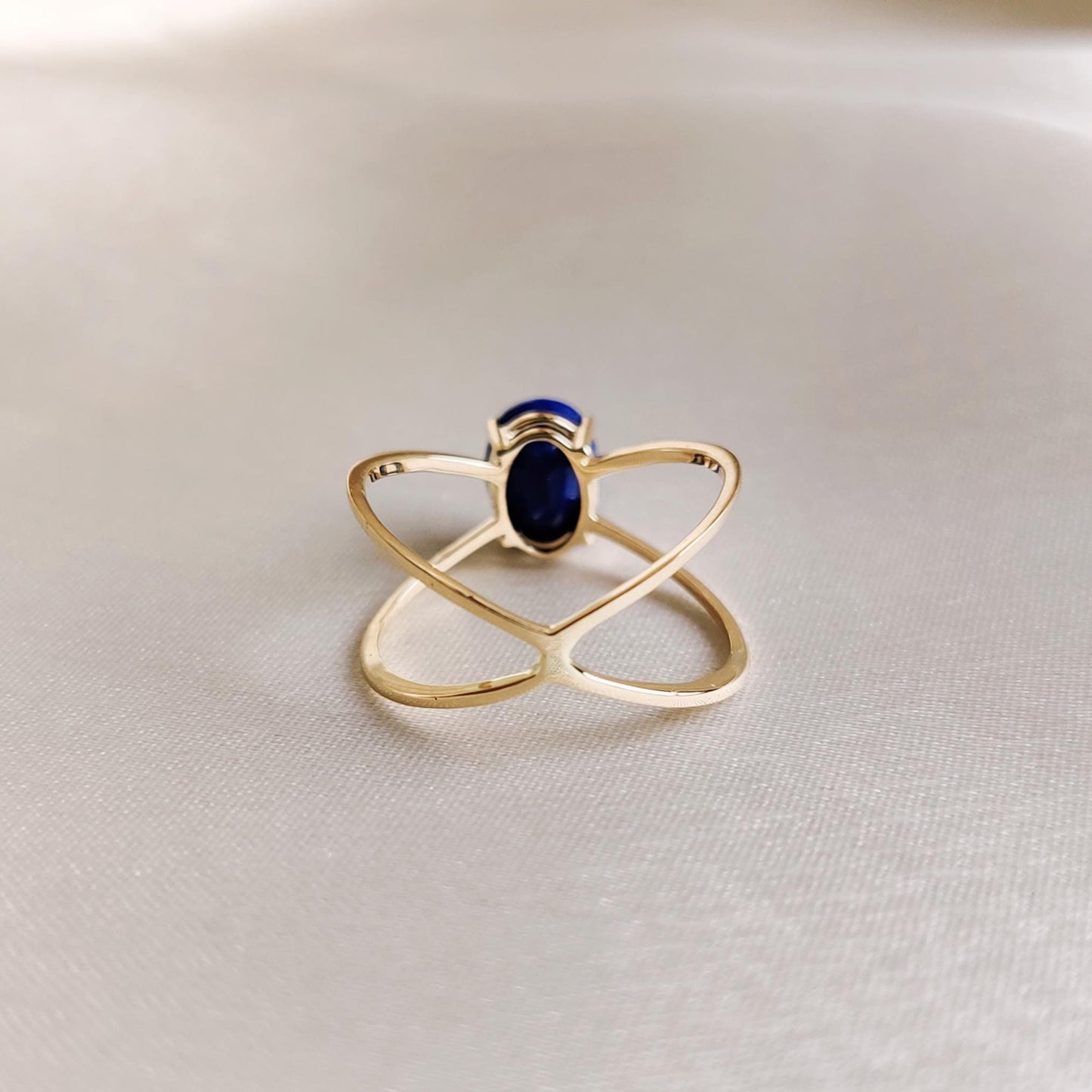 Natural Lapis Lazuli Ring, 14K Solid Yellow Gold Ring, Lapis Lazuli Jewelry, September Birthstone Ring, Christmas Present