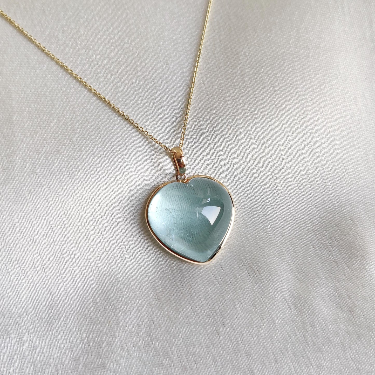 Natural Aquamarine Heart Pendant, 14K Solid Yellow Gold Aquamarine Pendant, Heart Shape Pendant, March Birthstone Pendant, Christmas Present