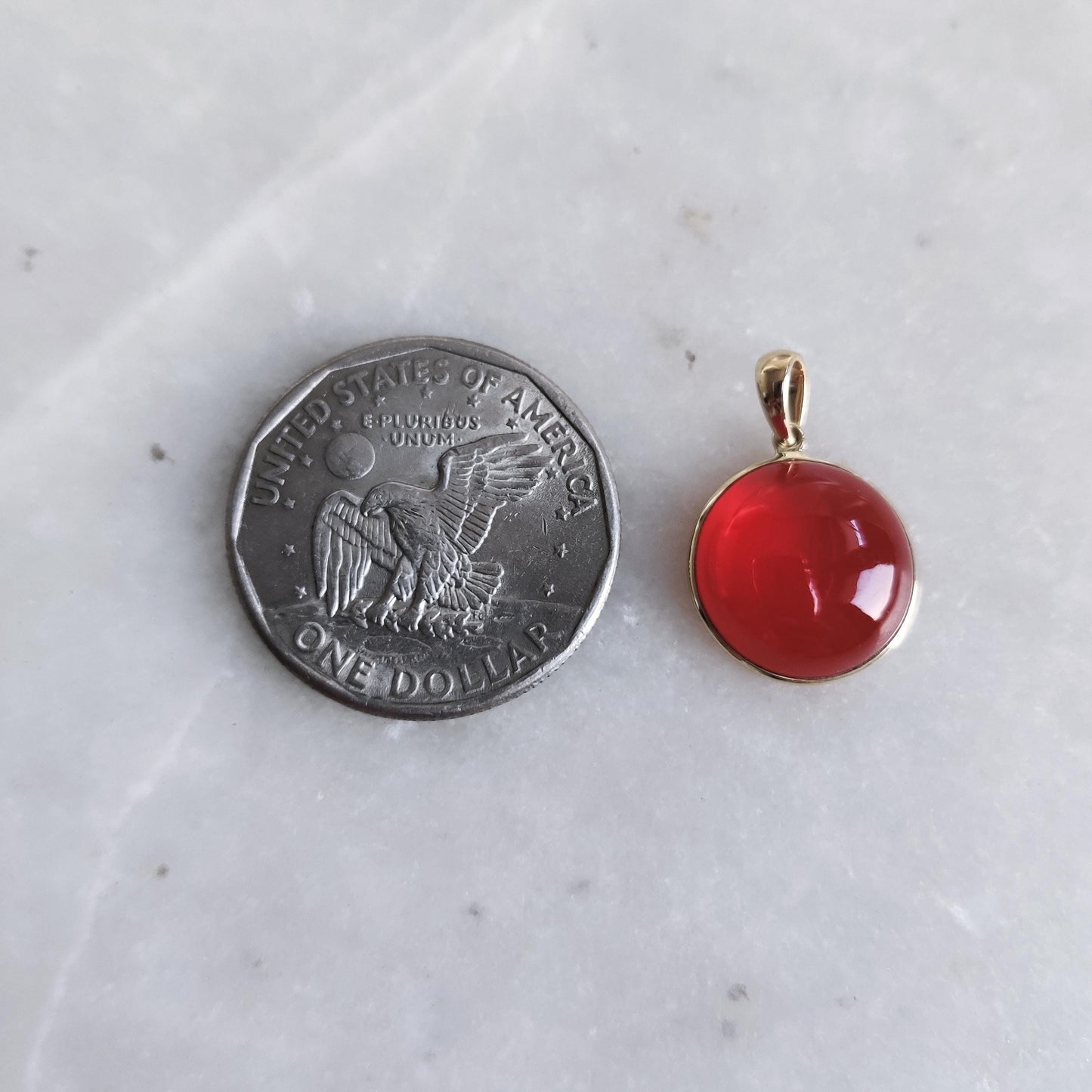 Natural Red Onyx Pendant, 14K Solid Yellow Gold Red Onyx Pendant, December Birthstone Pendant, Christmas Gift, Bezel Pendant