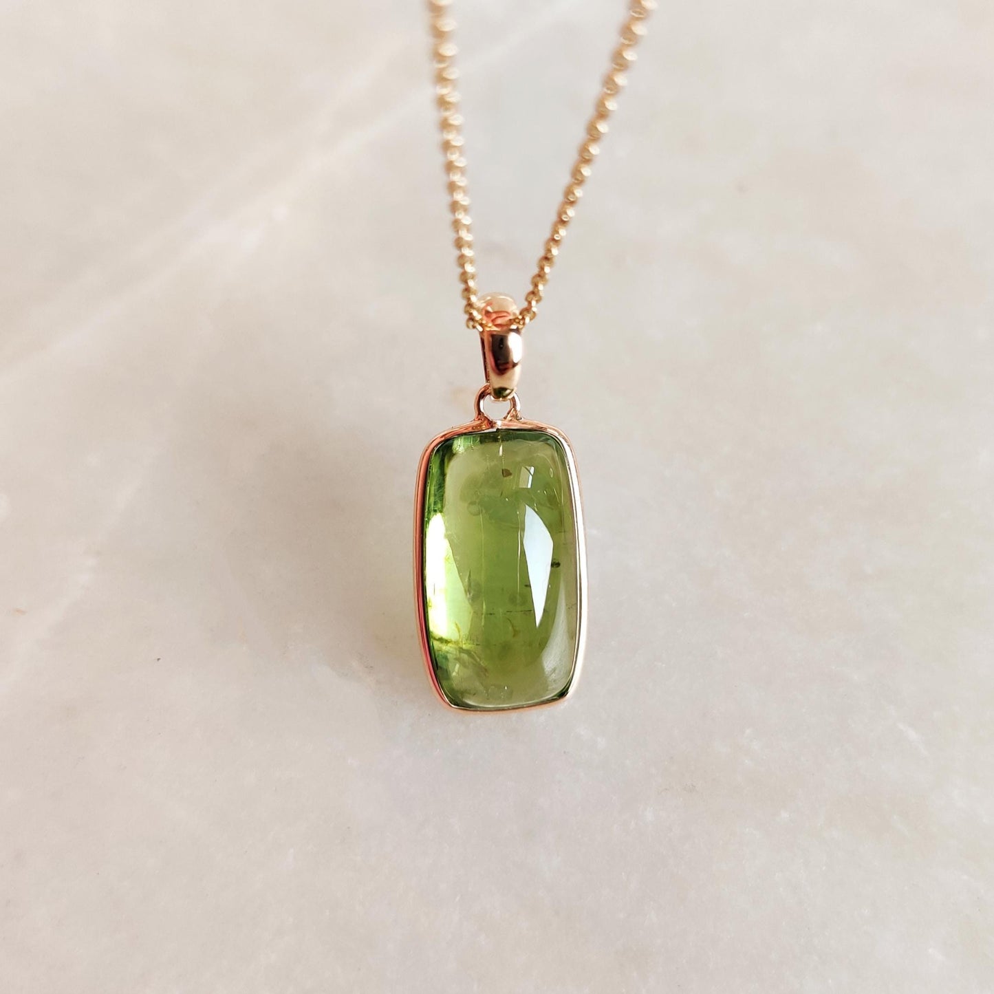 Natural Peridot Pendant, 14K Solid Yellow Gold Peridot Pendant, August Birthstone Pendant, Christmas Present, Peridot Jewelry