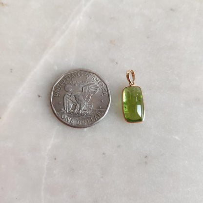 Natural Peridot Pendant, 14K Solid Yellow Gold Peridot Pendant, August Birthstone Pendant, Christmas Present, Peridot Jewelry