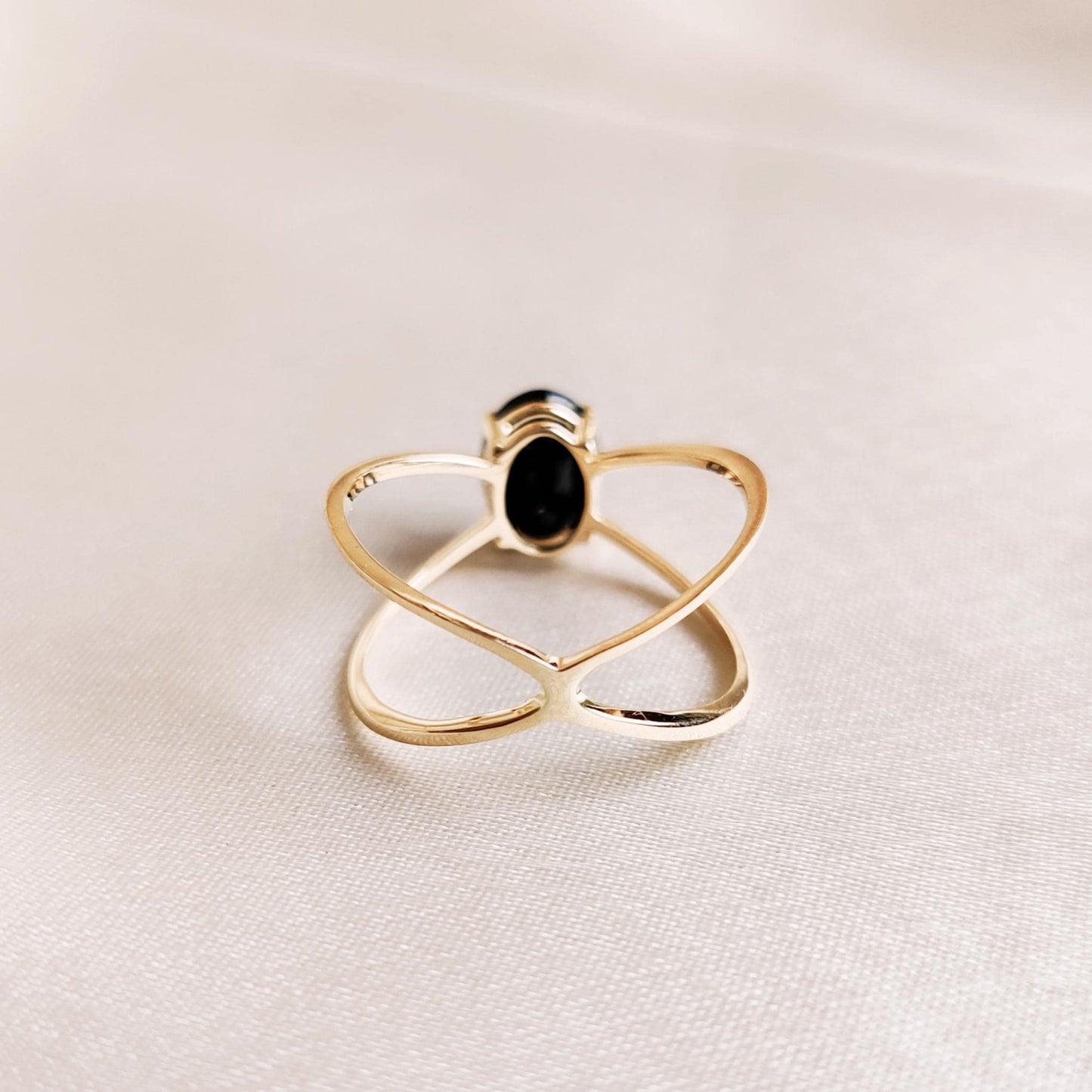 Natural Black Onyx Ring, 14K Solid Yellow Gold Black Onyx Ring, December Birthstone Ring, Black Onyx Jewelry, Dainty Onyx Gold Ring