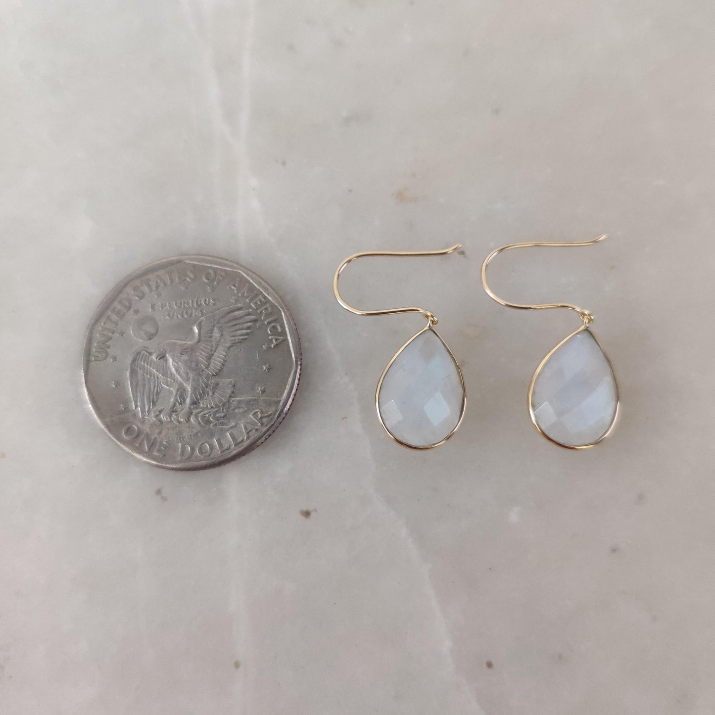 Natural Rainbow Moonstone Earrings, 14K Solid Yellow Gold Moonstone Earrings, June Birthstone Earrings, Moonstone Jewelry, Christmas Present