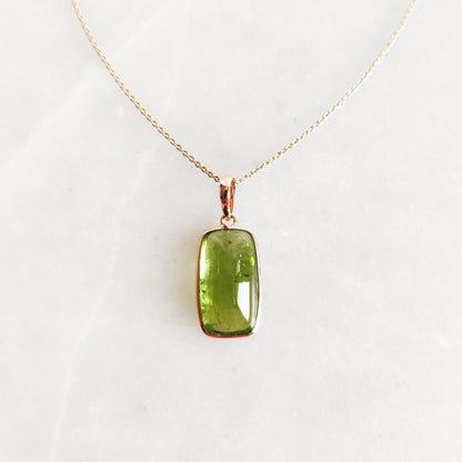 Natural Peridot Pendant, 14K Solid Yellow Gold Peridot Pendant, August Birthstone Pendant, Christmas Present, Peridot Jewelry