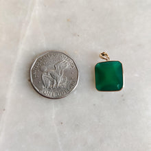 Natural Green Onyx Octagon Pendant, 14K Solid Yellow Gold Pendant, May Birthstone
