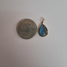 Natural Blue Labradorite Pear Pendant, 14K Solid Yellow Gold Bezel, Christmas Present