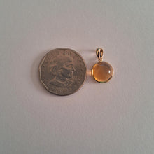 14K Solid Gold Round Natural Citrine Pendant, November Birthstone Jewelry