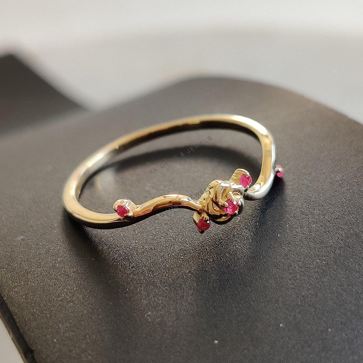 Natural Ruby 14K Solid Yellow Gold Ring, July Birthstone