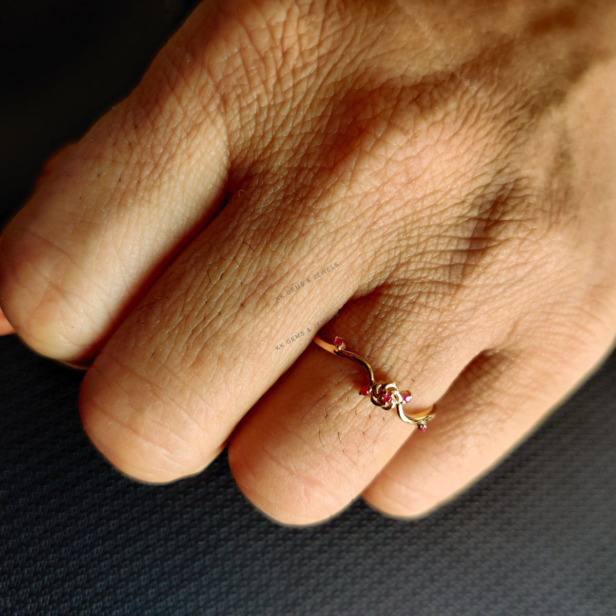 Natural Ruby 14K Solid Yellow Gold Ring, July Birthstone
