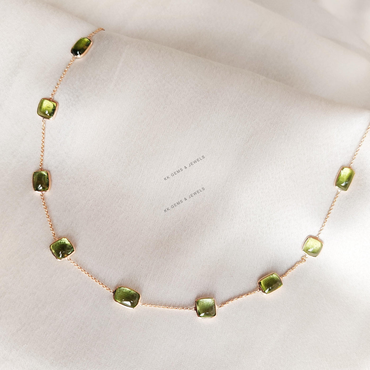 14K Solid Gold Natural Peridot Pendant, August Birthstone, Bezel Set