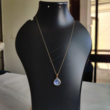 14K Solid Gold Natural Rainbow Moonstone Pendant - June Birthstone