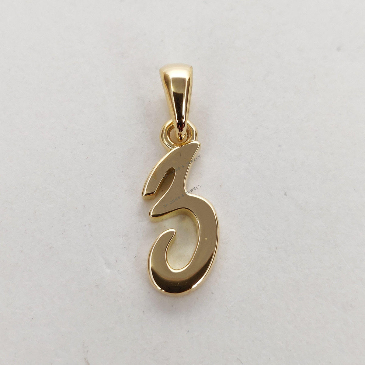 14K Solid Gold Number 3 Pendant: Dainty Birthday Gift