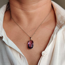 14K Solid Gold Natural Pink Amethyst Pendant, February Birthstone Jewelry