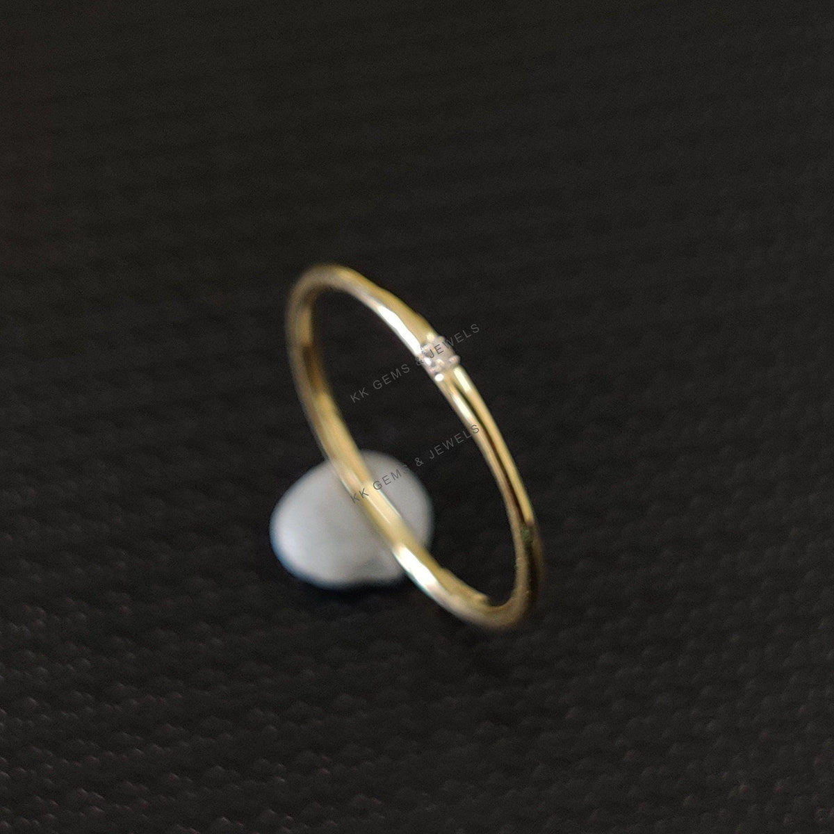 Dainty 14K Solid Gold Natural Diamond Ring, April Birthstone, Engagement Ring