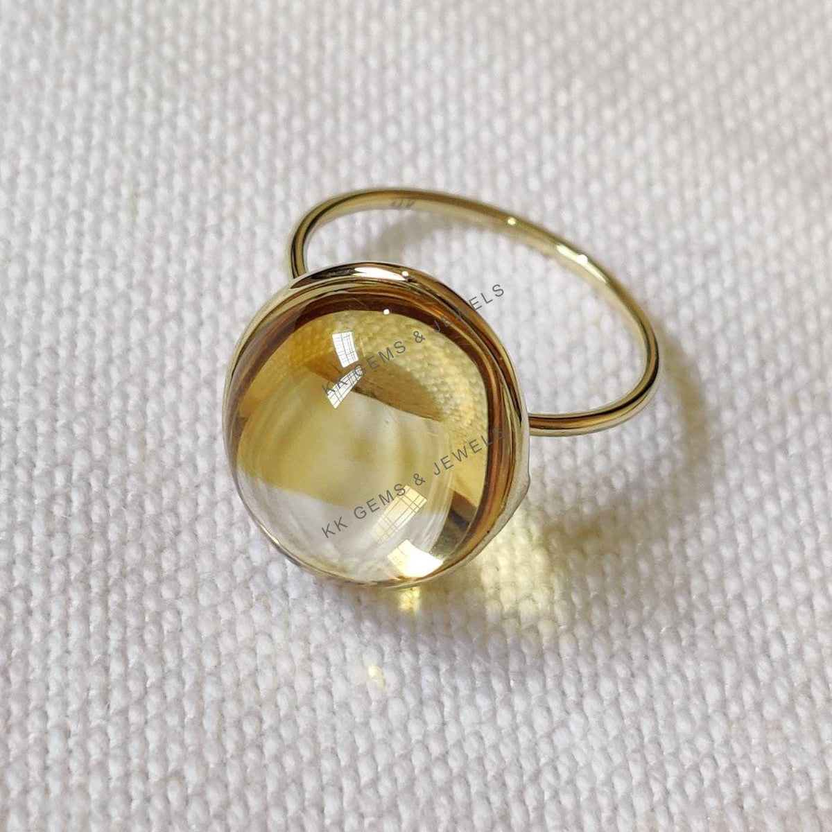 Oval Natural Citrine Ring, 14K Solid Yellow Gold Bezel Ring, November Birthstone