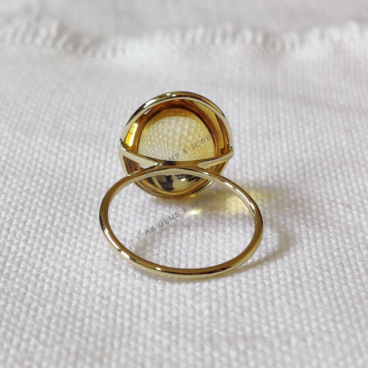 Oval Natural Citrine Ring, 14K Solid Yellow Gold Bezel Ring, November Birthstone