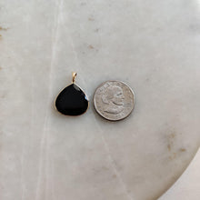 Natural Black Onyx Trillion Pendant, 14K Solid Yellow Gold, December Birthstone