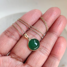 Natural Green Aventurine Pendant, 14K Solid Yellow Gold Bezel, August Birthstone, Christmas Present