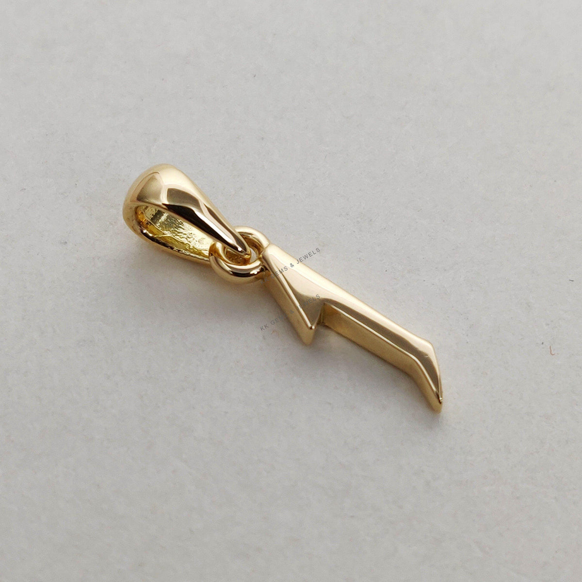 14K Solid Yellow Gold Number 1 Charm Pendant, Birthday Gift