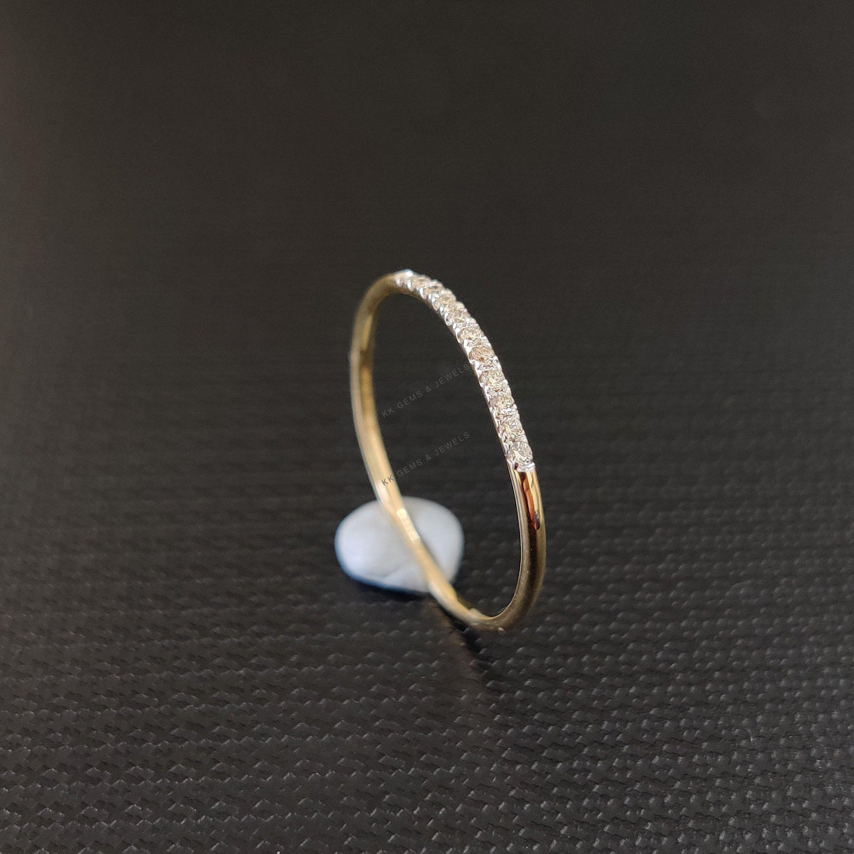 Dainty 14K Solid Gold Natural Diamond Ring, April Birthstone
