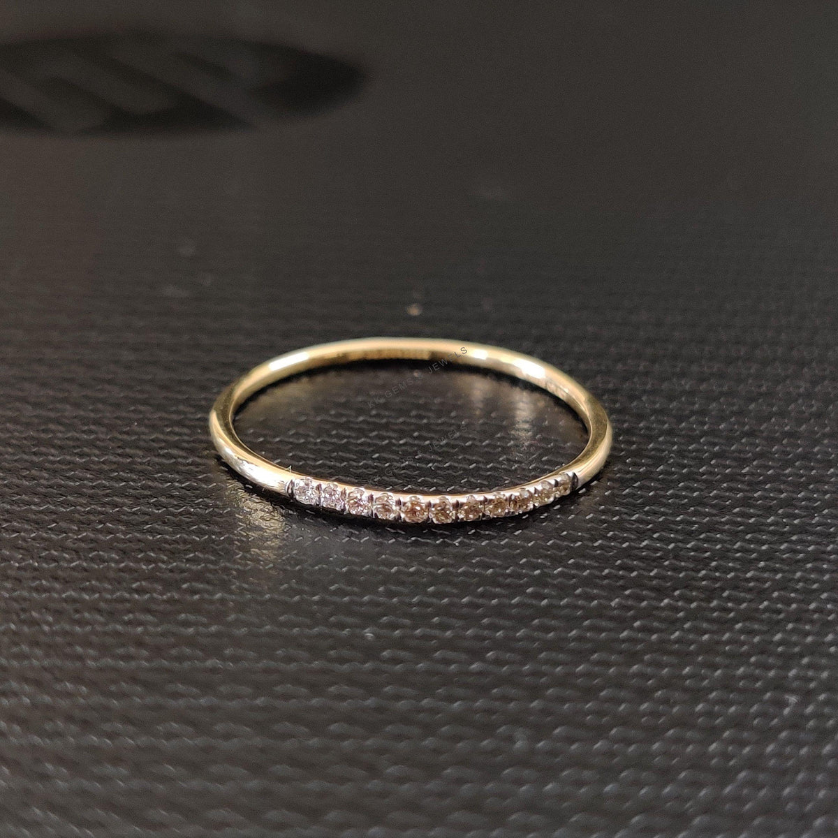 Dainty 14K Solid Gold Natural Diamond Ring, April Birthstone
