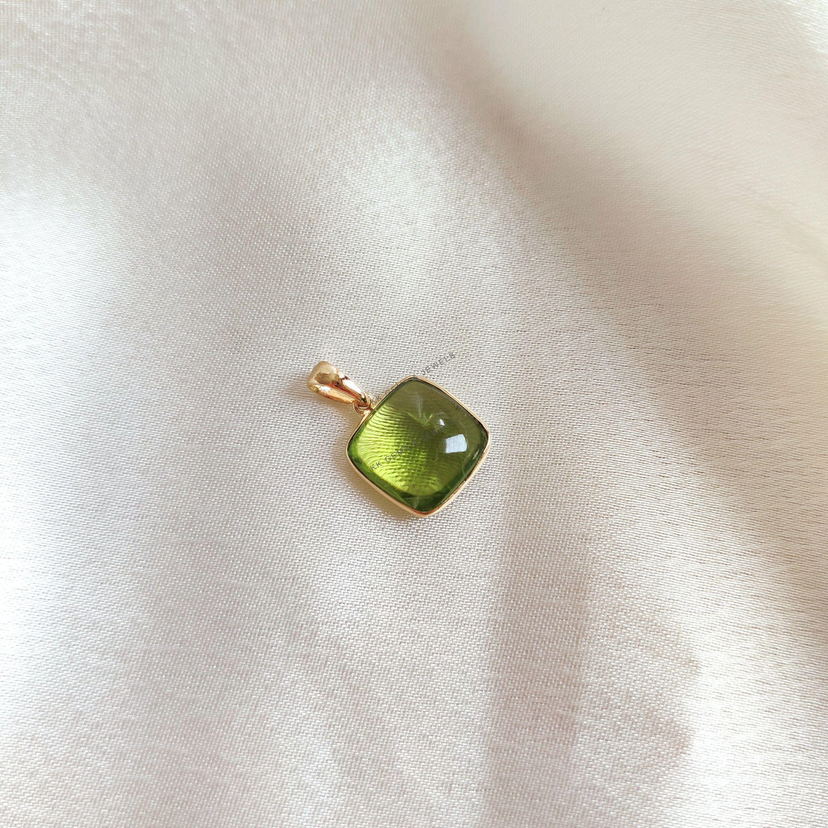 Natural Peridot Pendant, 14K Solid Yellow Gold Pendant, August Birthstone, Bezel Pendant, Christmas Present