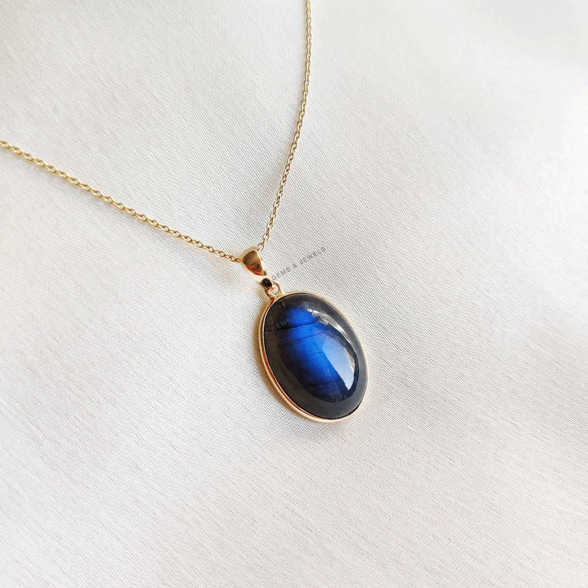 Natural Labradorite Pendant, 14K Solid Yellow Gold Bezel Pendant, November Birthstone, Christmas Present