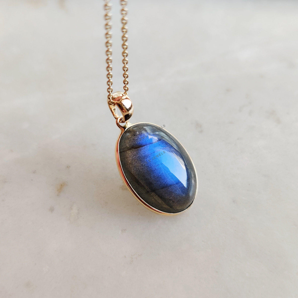 Natural Labradorite Pendant, 14K Solid Yellow Gold Bezel Pendant, November Birthstone, Christmas Present