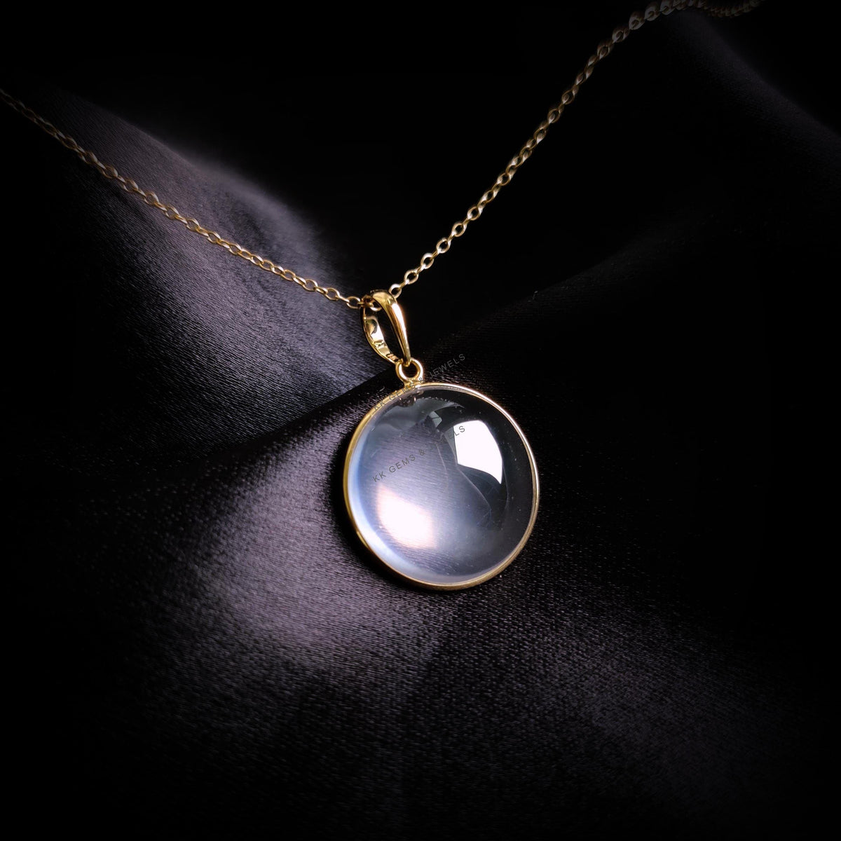 14K Solid Yellow Gold Natural Rose Quartz Pendant, January Birthstone, Christmas Present