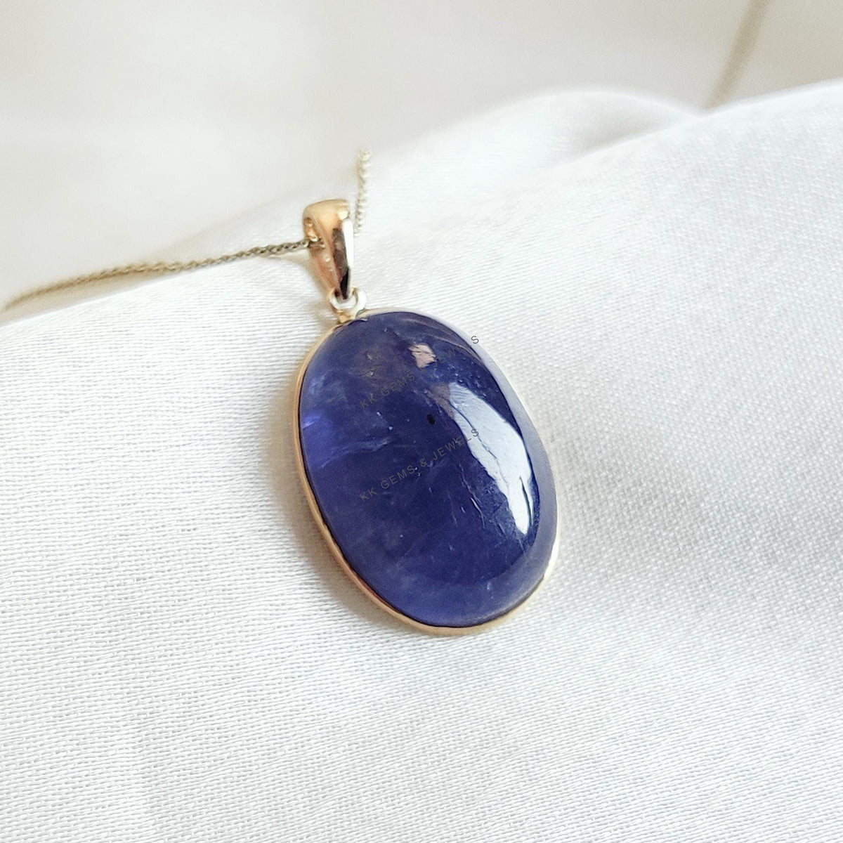 Natural Tanzanite Pendant, 14K Solid Yellow Gold Bezel Setting, December Birthstone