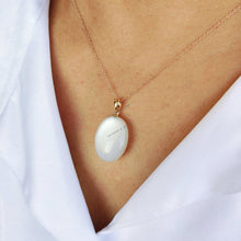 14K Solid Yellow Gold Natural White Moonstone Pendant, June Birthstone, Christmas Present