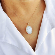 14K Solid Yellow Gold Natural White Moonstone Pendant: June Birthstone Jewelry, Christmas Present