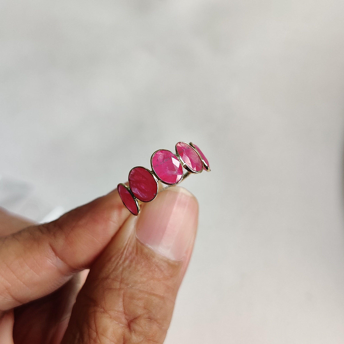 Natural Ruby 14K Solid Yellow Gold Ring, Dainty Gemstone Jewelry, Christmas Present
