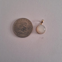 14K Solid Yellow Gold Natural White Moonstone Pendant, June Birthstone