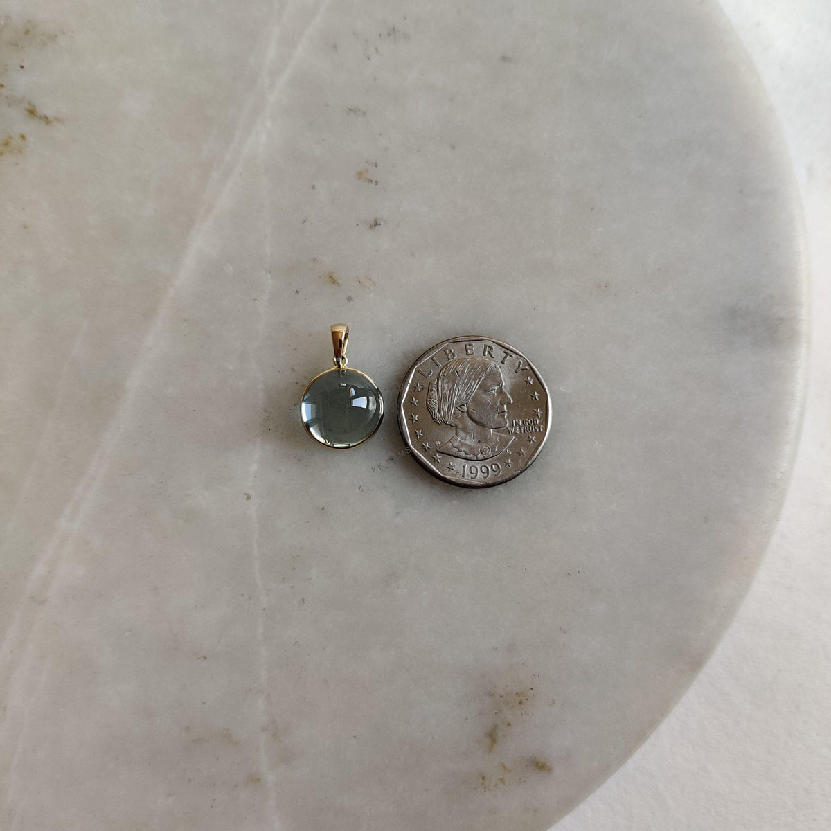 Natural Sky Blue Topaz Pendant, 14K Solid Yellow Gold Bezel, December Birthstone