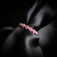 14K Solid Gold Natural Ruby Eternity Ring: July Birthstone Bezel Ring