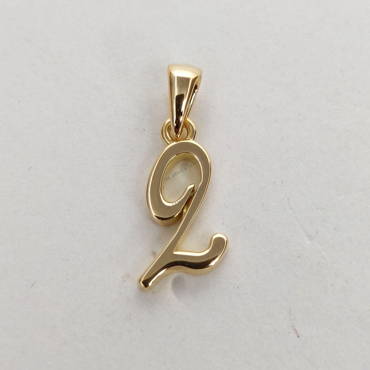 14K Solid Gold Number 2 Charm Pendant: Minimalist Numerical Necklace